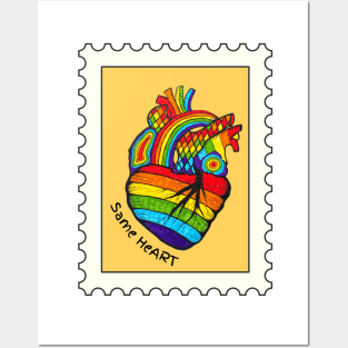 Rainbow heart Posters and Art